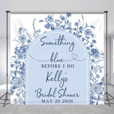 Lofaris Blue White Porcelain Custom Name Bridal Shower Backdrop
